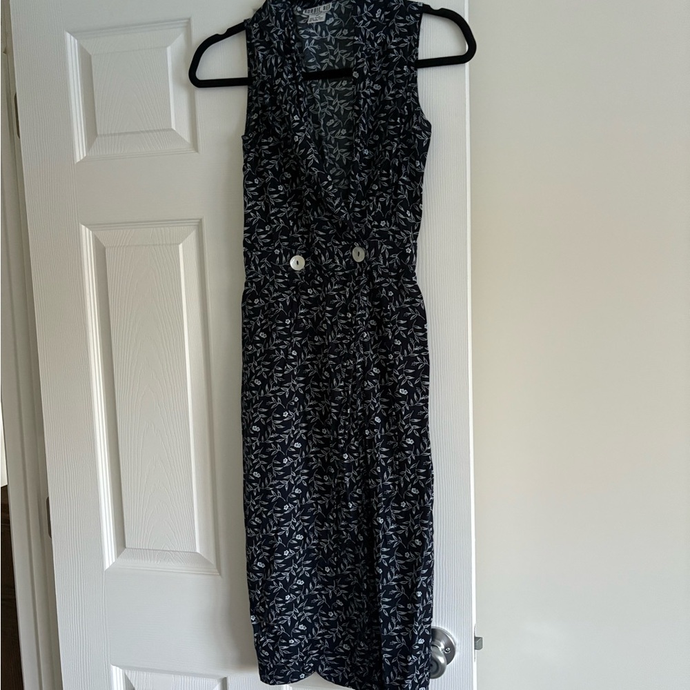 90s Whimsigoth Navy and White Dress